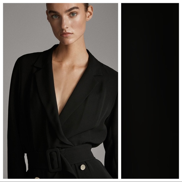 NWT Massimo Dutti Black Midi Dress Size 2, 6, 8,10 - Picture 4 of 6